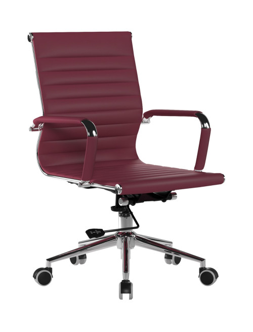 Bonded Leather Office Chair Ox Blood Red Aura Medium Back BCL/8003/OX by Eliza Tinsley Nautilus