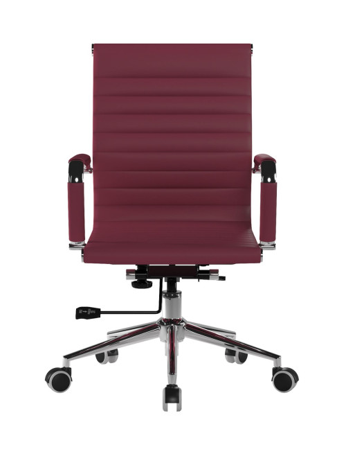 Bonded Leather Office Chair Ox Blood Red Aura Medium Back BCL/8003/OX by Eliza Tinsley Nautilus - enlarged view