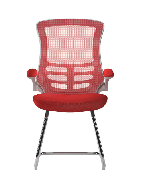 Mesh Visitor Chair Luna Red Reception Chair BCM/L1302V/WH-RD by Eliza Tinsley - enlarged view