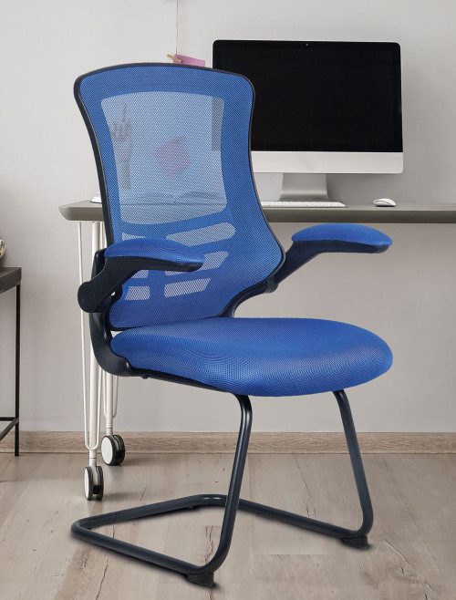 Mesh Visitor Chair Luna Blue Reception Chair BCM/L1302V/BL by Eliza Tinsley