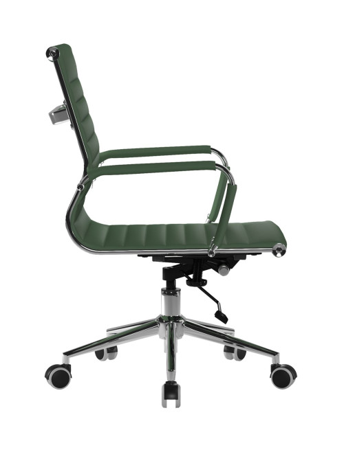 Bonded Leather Office Chair Forest Green Aura Medium Back BCL/8003/FGN by Eliza Tinsley Nautilus - enlarged view