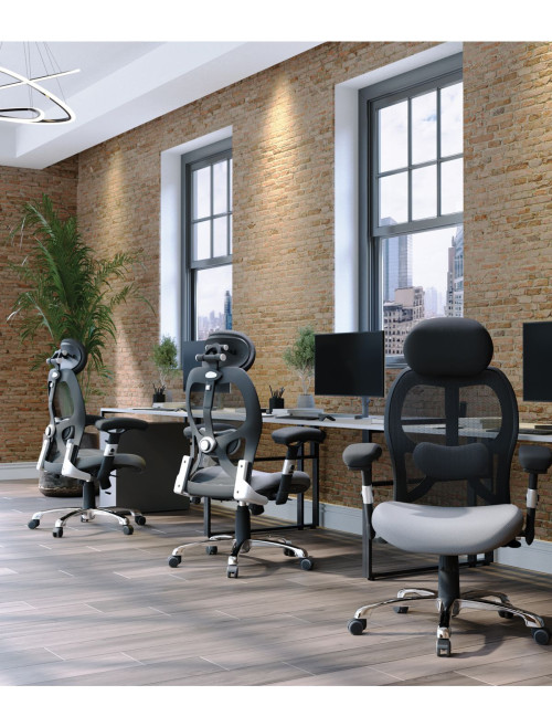 Ergo Mono 24 Hour Luxury Executive Mesh Office Chair Black/Grey DPA/ERGO/BK-GY - enlarged view