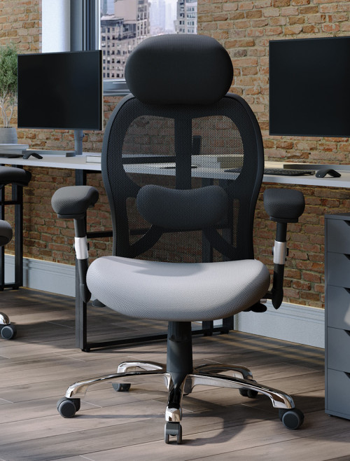 Ergo Mono 24 Hour Luxury Executive Mesh Office Chair Black/Grey DPA/ERGO/BK-GY