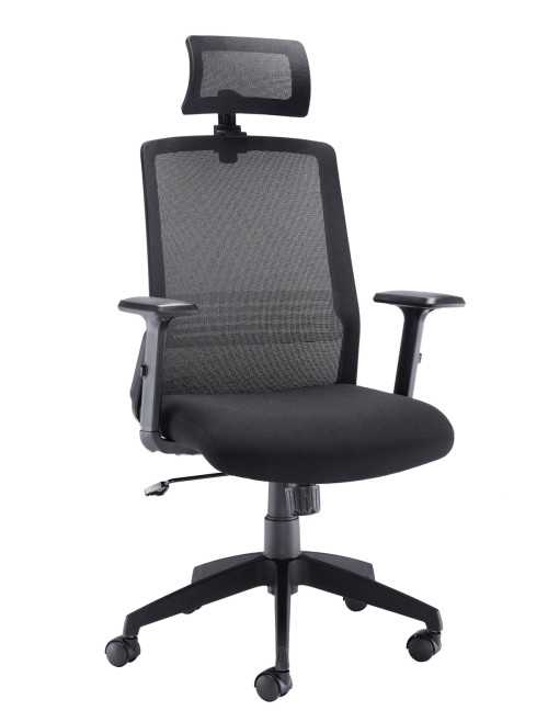 Mesh Office Chair Black Denali Executive Chair with Headrest CH3300BK by TC Office