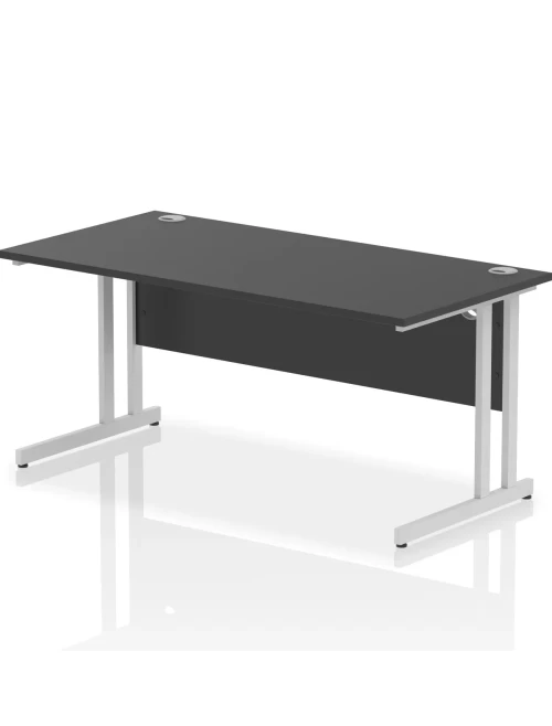 Black Office Desk Impulse 1600mm Rectangular Straight Desk I004329 by Dynamic - enlarged view