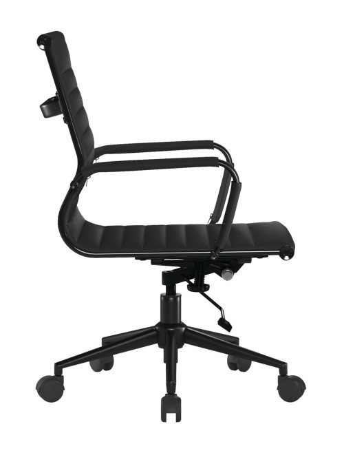 Bonded Leather Office Chair Black Aura Medium Back Chair BCL/8003/BK-BK by Nautilus - enlarged view