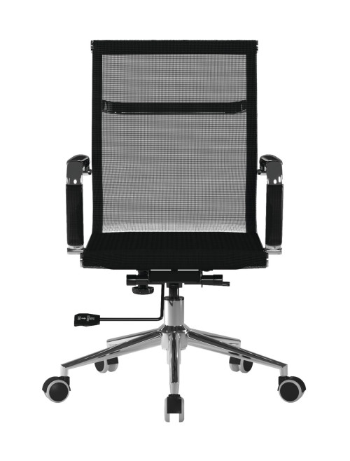 Mesh Office Chair Black Aura Medium Back Mesh Chair BCM/8003/BK by Nautilus - enlarged view