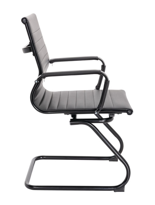 Bonded Leather Visitor Chair Aura Cantilever Black Office Chair BCL/8003AV/BK-BK by Nautilus - enlarged view