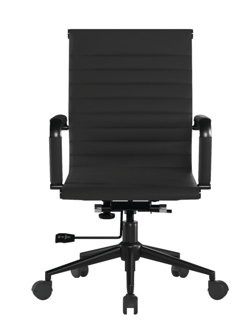 Bonded Leather Office Chair Black Aura Medium Back Chair BCL/8003/BK-BK by Nautilus - enlarged view