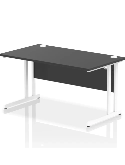 Black Office Desk Impulse 1400mm Rectangular Straight Desk I004326 by Dynamic - enlarged view