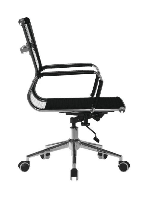 Mesh Office Chair Black Aura Medium Back Mesh Chair BCM/8003/BK by Nautilus - enlarged view