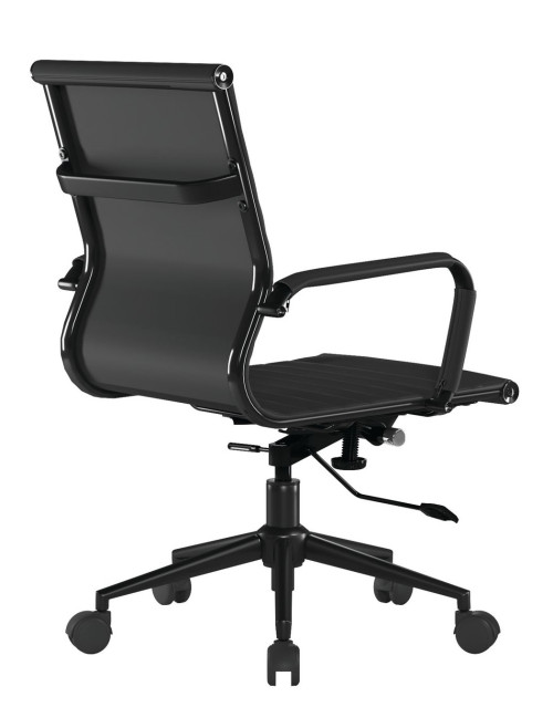 Bonded Leather Office Chair Black Aura Medium Back Chair BCL/8003/BK-BK by Nautilus - enlarged view