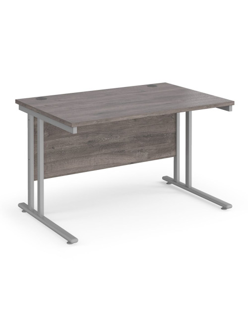 Grey Oak Office Desk Maestro 25 Straight Desk Cantilever 1200mm x 800mm MC12SGO