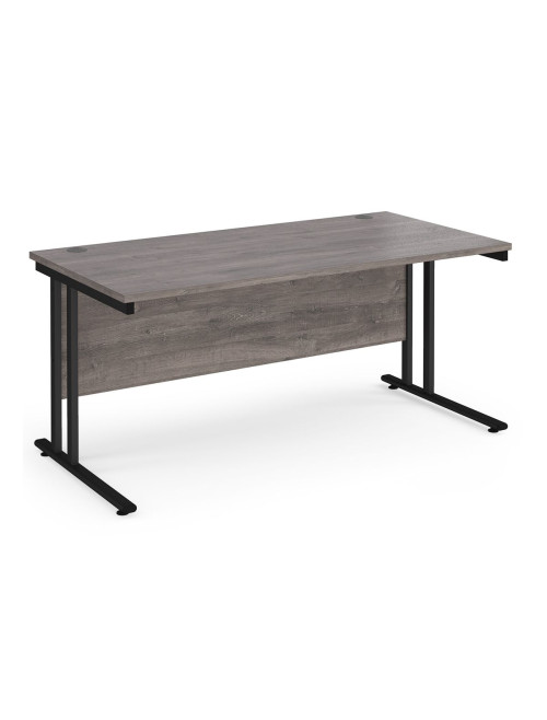 Grey Oak Office Desk Maestro 25 Straight Desk Cantilever 1600mm x 800mm MC16SGO - enlarged view