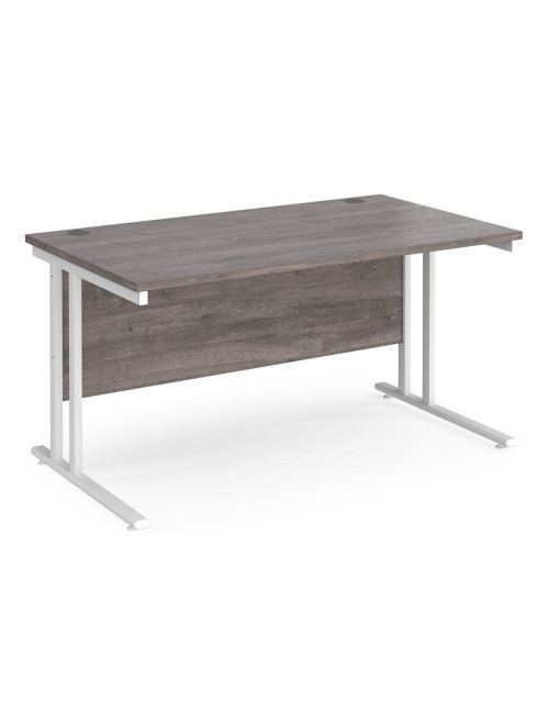 Grey Oak Office Desk Maestro 25 Straight Desk Cantilever 1400mm x 800mm MC14SGO - enlarged view