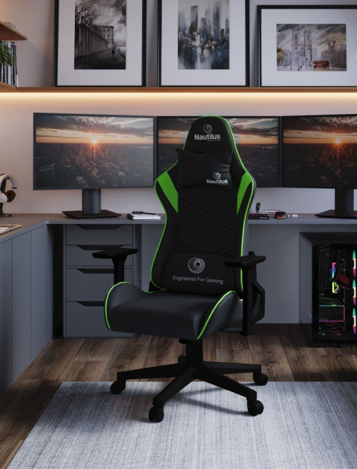 Office Chairs Green/Black Apollo Ergonomic Gaming Chair by Nautilus - enlarged view