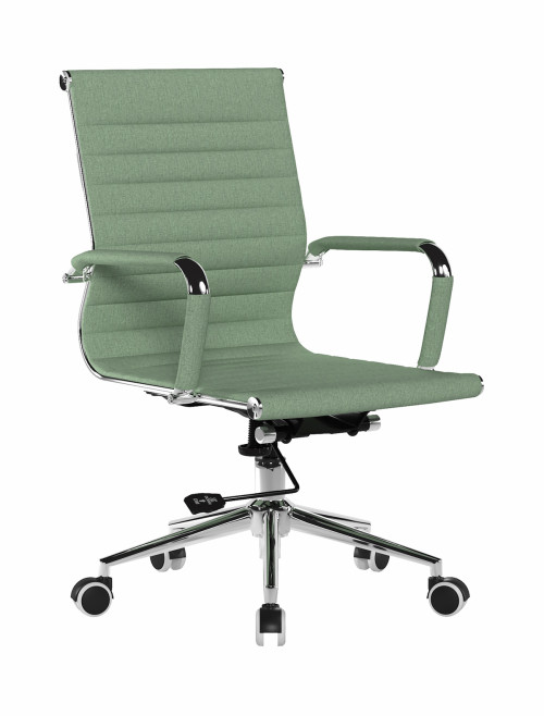 Office Chair Green Fleck Fabric Aura Medium Back Chair by Nautilus - enlarged view