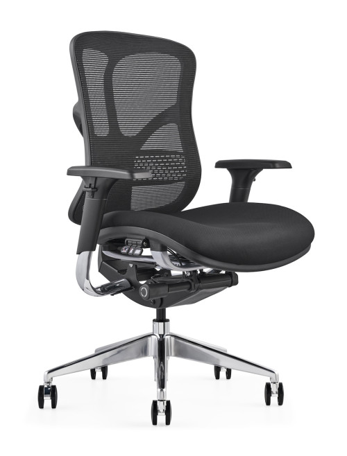 Premium Mesh Office Chair V46 with Fabric Seat by Hood Seating