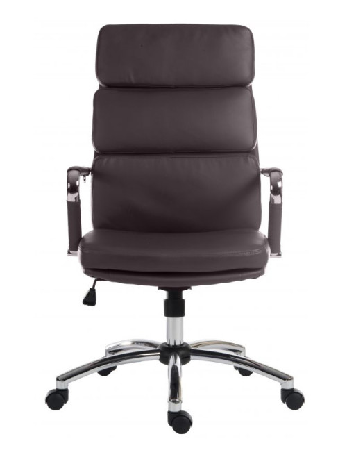 Office Chair Brown Deco Executive Faux Leather Computer Chair by Teknik - enlarged view