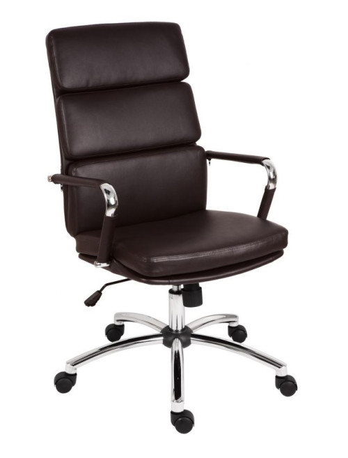 Office Chair Brown Deco Executive Faux Leather Computer Chair by Teknik