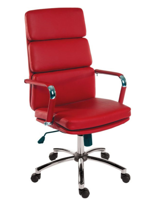 Office Chair Red Deco Executive Faux Leather Computer Chair by Teknik