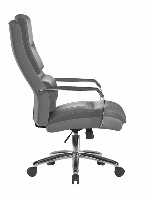 Office Chair Grey Patriot Leather Effect Managers Chair by Nautilus - enlarged view