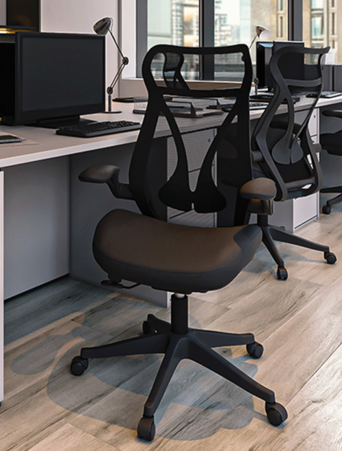 Mesh Office Chair Black Aether High Back Mesh Chair by Nautilus - enlarged view