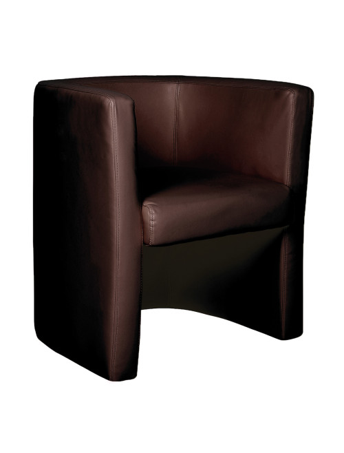 Reception Armchair Black Leather Milano Tub Chair DPA/TUB/LBW