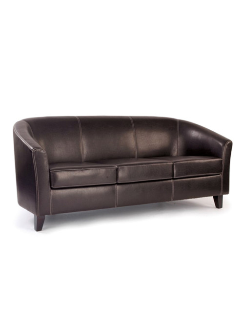 Reception Sofa Metro Faux Leather 3 Seater Sofa Brown DPA7783/BW