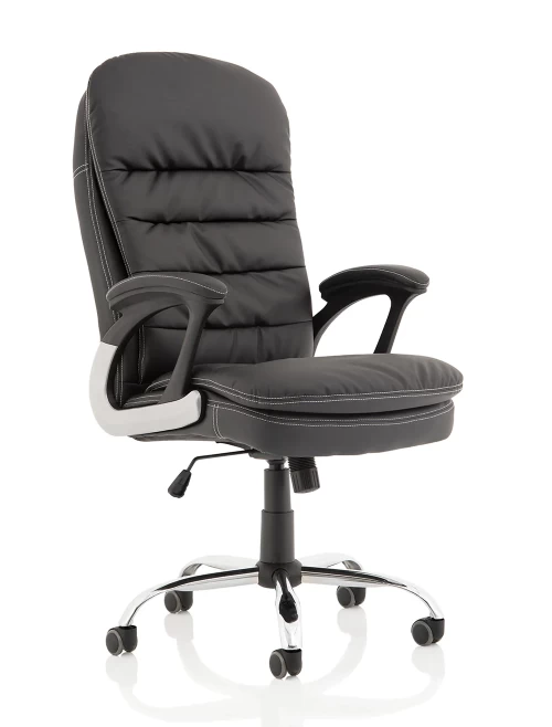 Office Chair Black Ontario Leather Effect Executive Chair EX000237