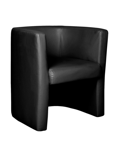 Reception Armchair Black Leather Milano Tub Chair DPA/TUB/LBK