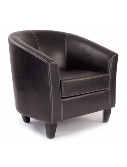 Reception Armchair Metro Faux Leather Singe Seater Tub Chair Brown DPA7788/BW