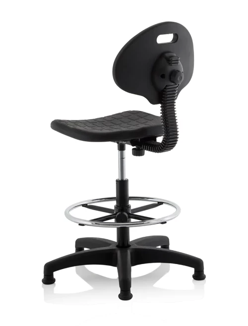 Office Chair Black Malaga PU Draughtsman Task Operator Chair OP000089 - enlarged view