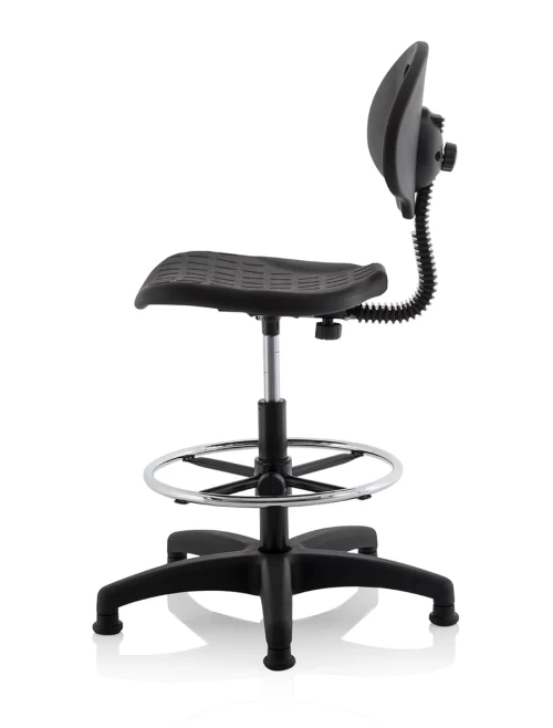 Office Chair Black Malaga PU Draughtsman Task Operator Chair OP000089 - enlarged view