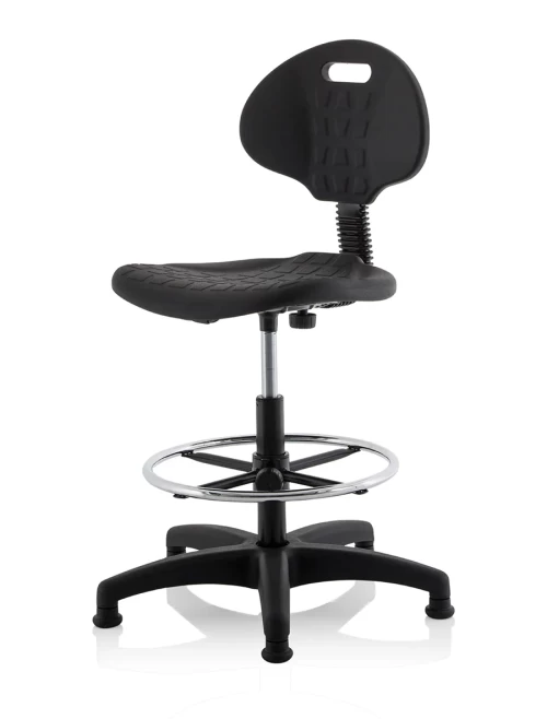 Office Chair Black Malaga PU Draughtsman Task Operator Chair OP000089 - enlarged view