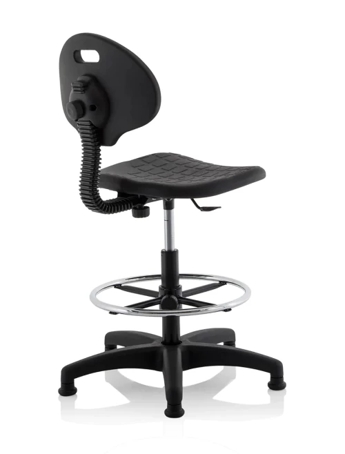 Office Chair Black Malaga PU Draughtsman Task Operator Chair OP000089 - enlarged view