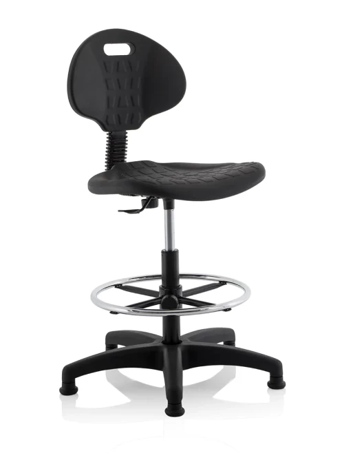 Office Chair Black Malaga PU Draughtsman Task Operator Chair OP000089