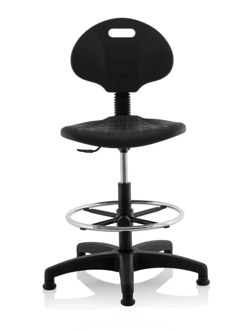 Office Chair Black Malaga PU Draughtsman Task Operator Chair OP000089 - enlarged view