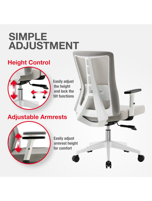 Mesh Office Chair Oxford Grey Office Chair CH-OXF-GRY - enlarged view