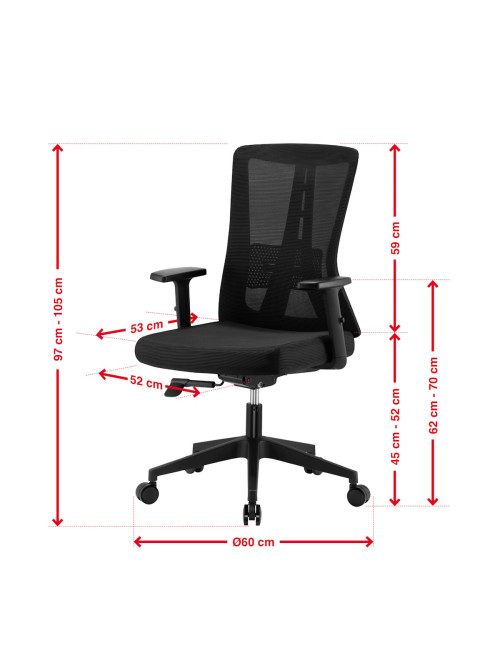 Mesh Office Chair Oxford Black Office Chair CH-OXF-BLK - enlarged view