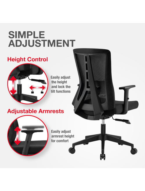 Mesh Office Chair Oxford Black Office Chair CH-OXF-BLK - enlarged view