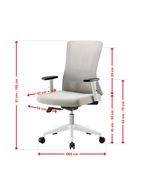 Mesh Office Chair Oxford Grey Office Chair CH-OXF-GRY - enlarged view